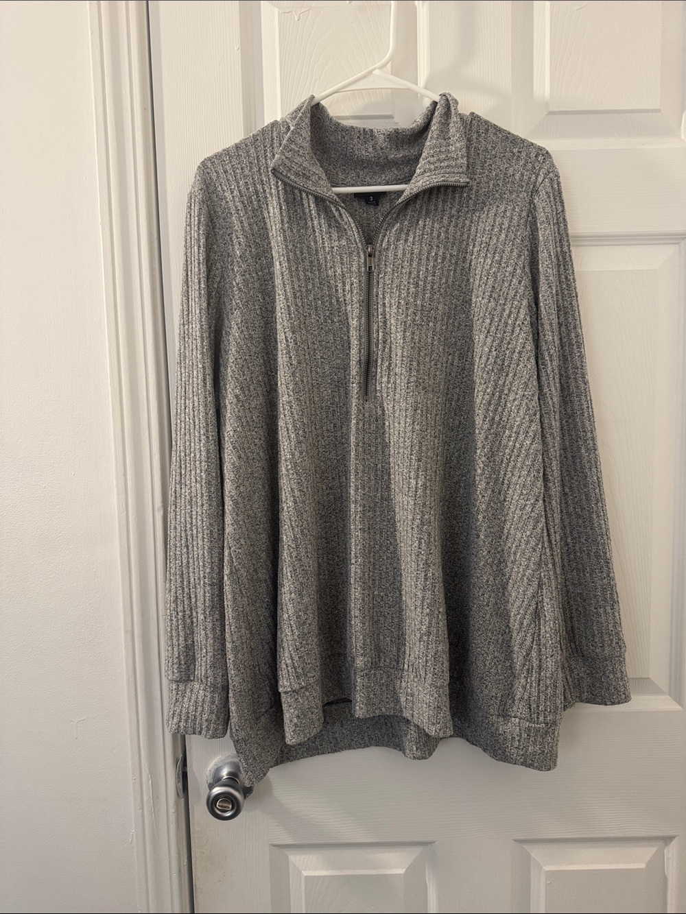Torrid Gray Quarter-Zip Ribbed light sweater shirt